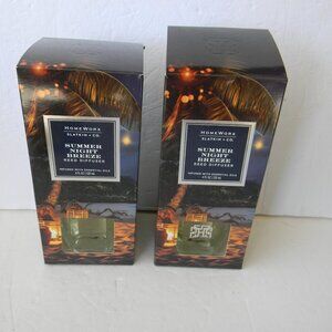 NEW  HomeWorx by Slatkin + Co. S/2 Summer Nights Breeze Reed Diffusers